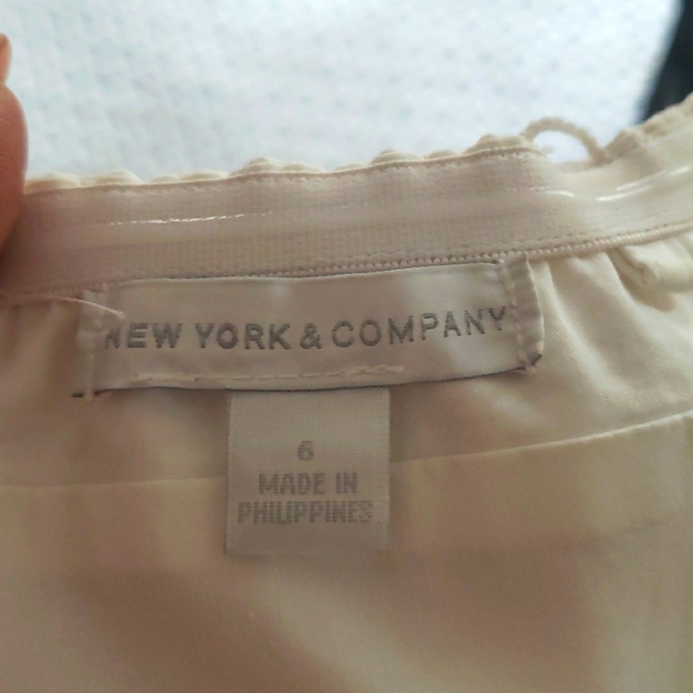 NEW YORK COMP. White strapless tier dress sz 6 - Picture 4 of 5
